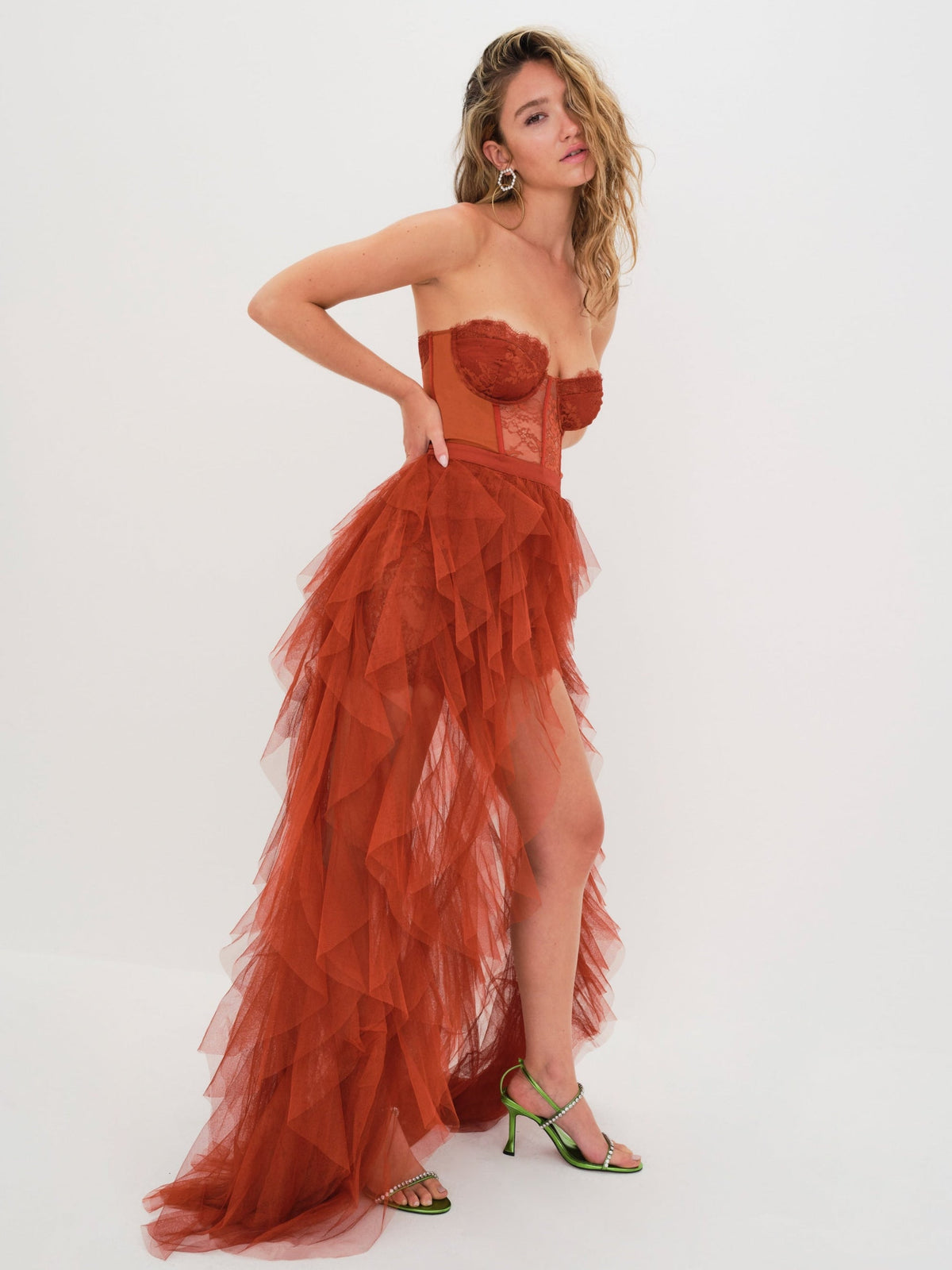 Bustier Gown Rust - For Love & Lemons