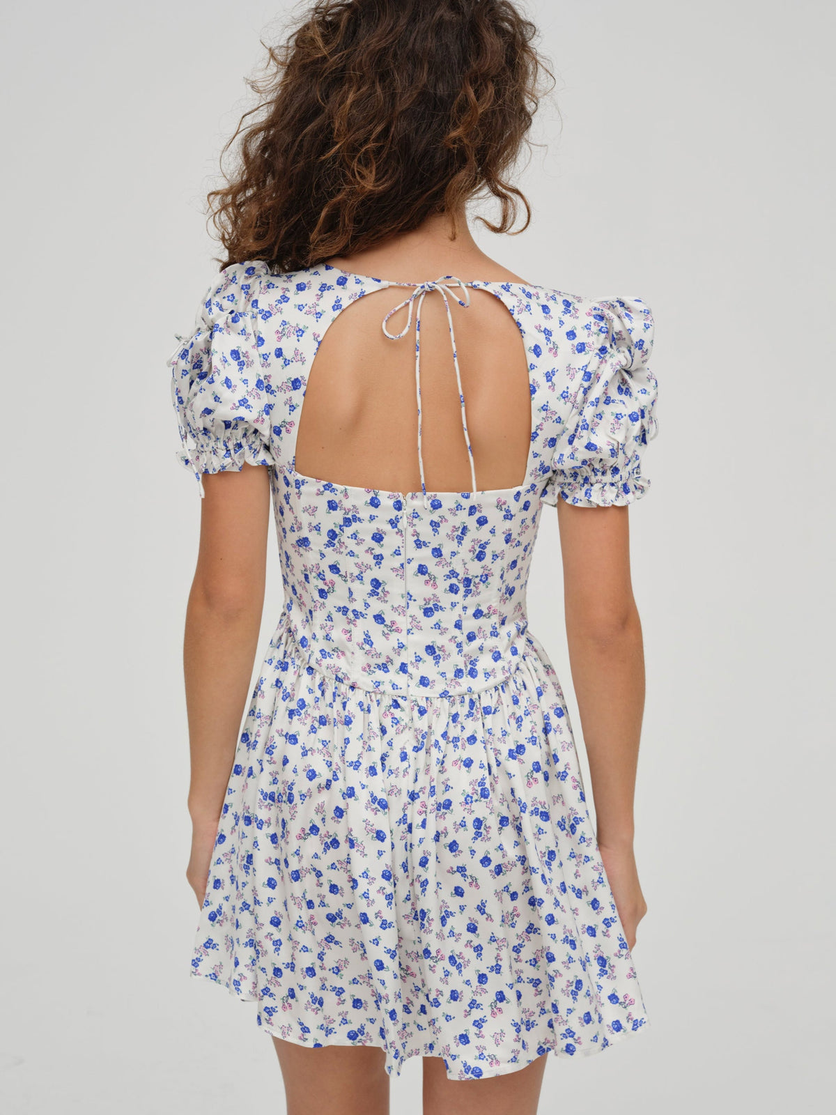 Paulina Puff Sleeve Dress Blue - For Love & Lemons