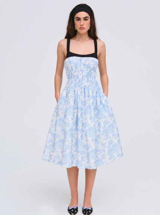 Oliver Midi Dress Blue - For Love & Lemons