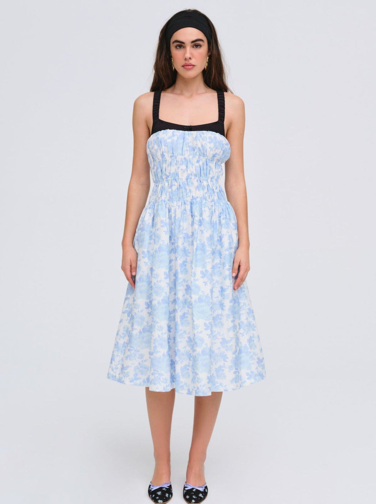 Oliver Midi Dress Blue - For Love & Lemons