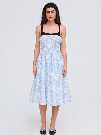 Oliver Midi Dress Blue - For Love & Lemons