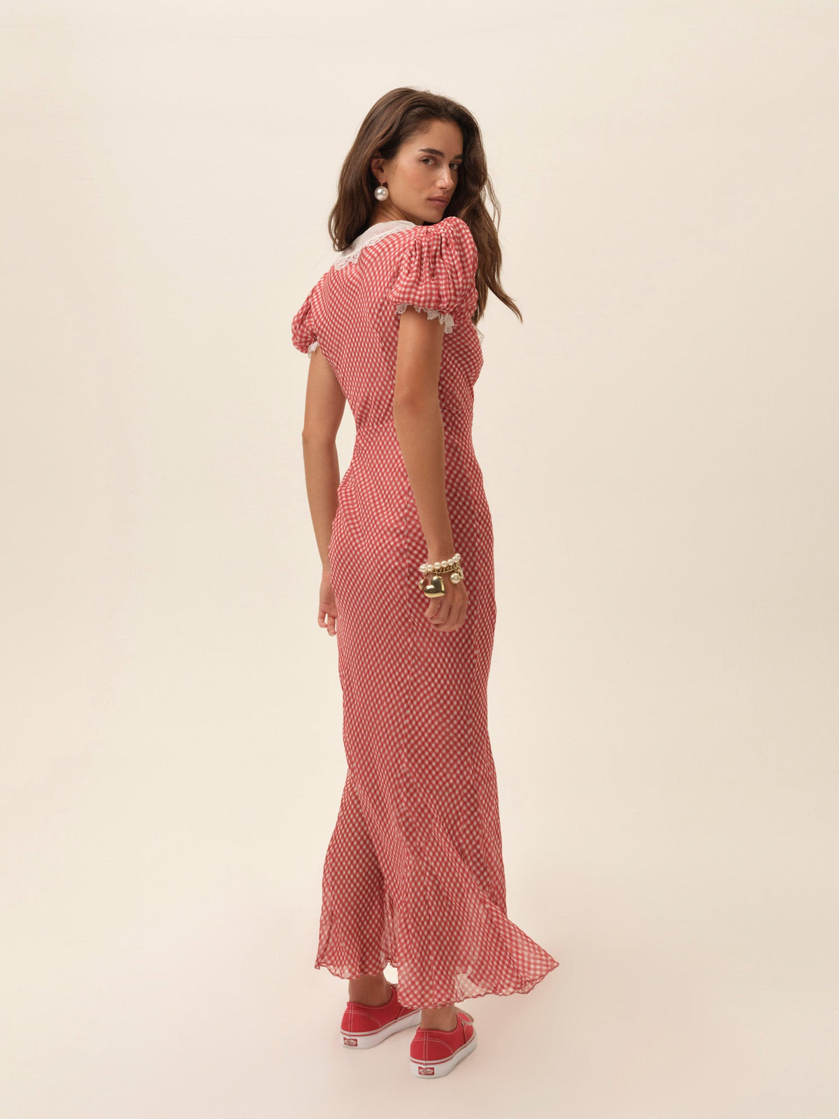Bradford Gingham Maxi Dress Red - For Love & Lemons