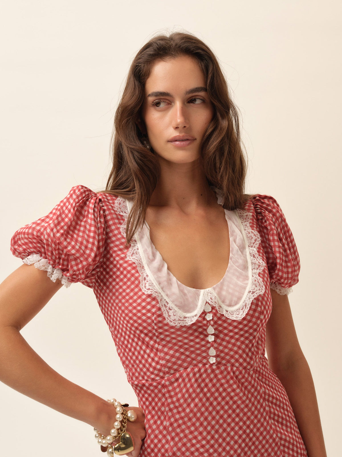 Bradford Gingham Maxi Dress Red - For Love & Lemons