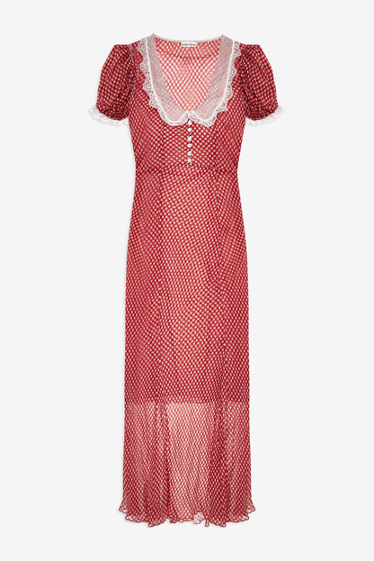 Bradford Gingham Maxi Dress Red - For Love & Lemons