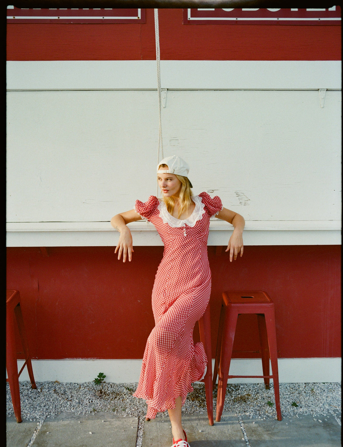 Bradford Gingham Maxi Dress Red - For Love & Lemons