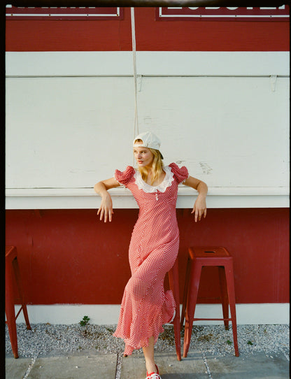 Bradford Gingham Maxi Dress Red - For Love & Lemons