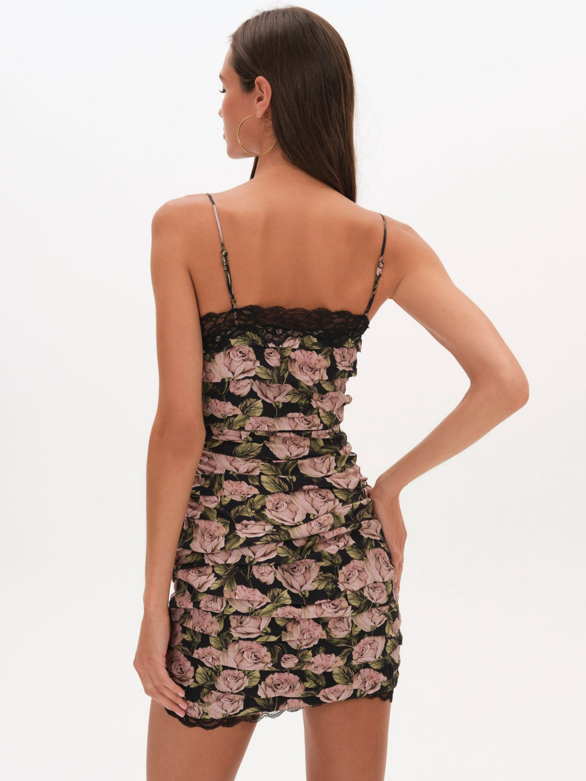 Fallen Rose Mini Dress Black - For Love & Lemons