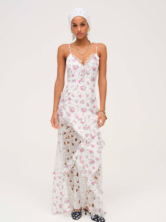 Josalyn Maxi Dress White - For Love & Lemons