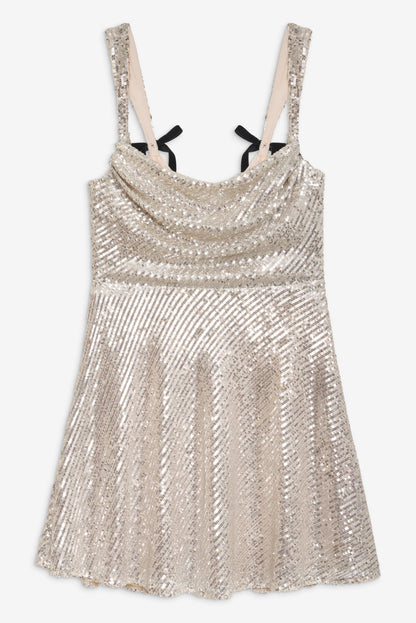 Candice Mini Dress Silver - For Love & Lemons
