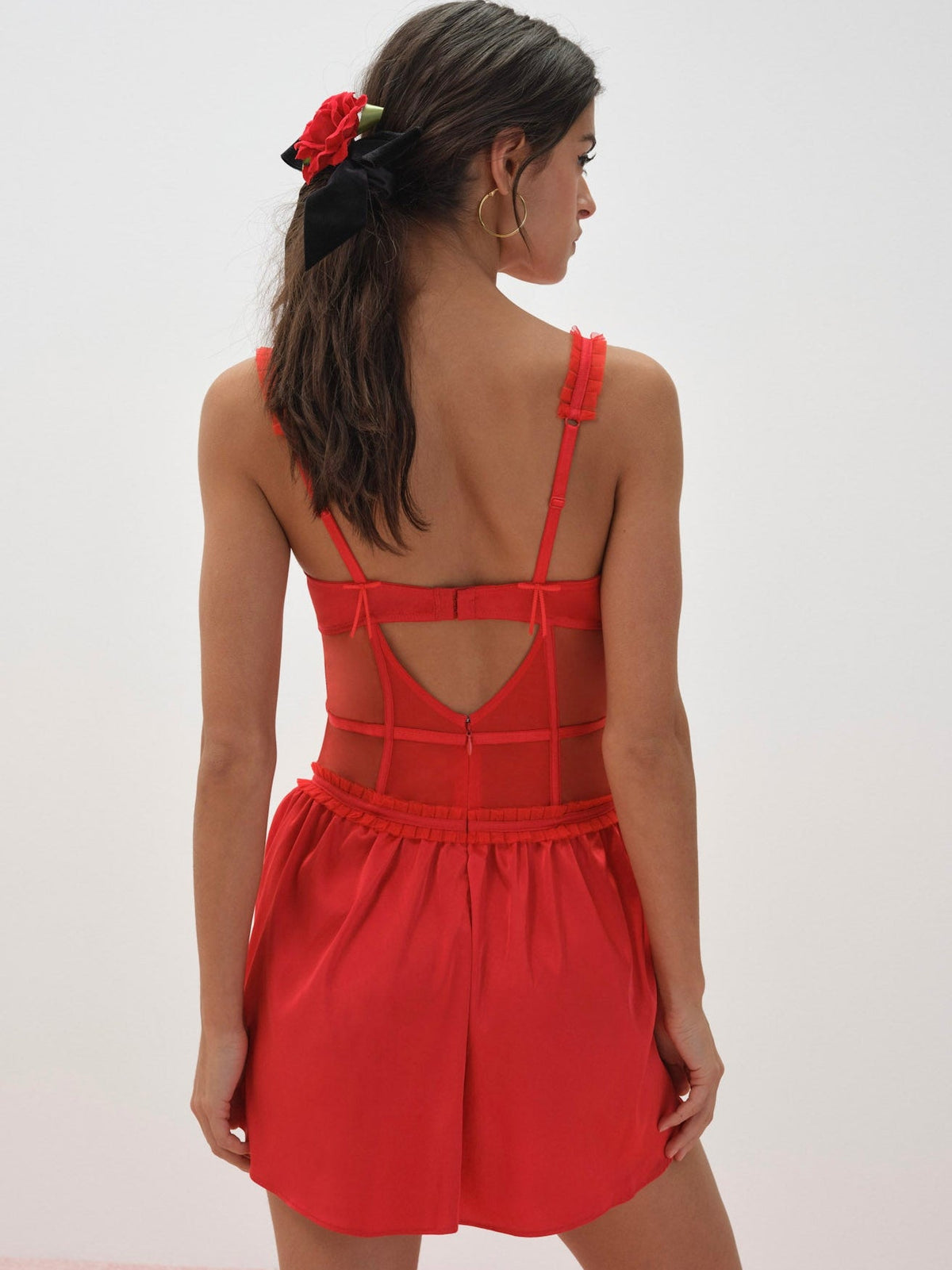 Fiona Lace Slip Dress Red - For Love & Lemons