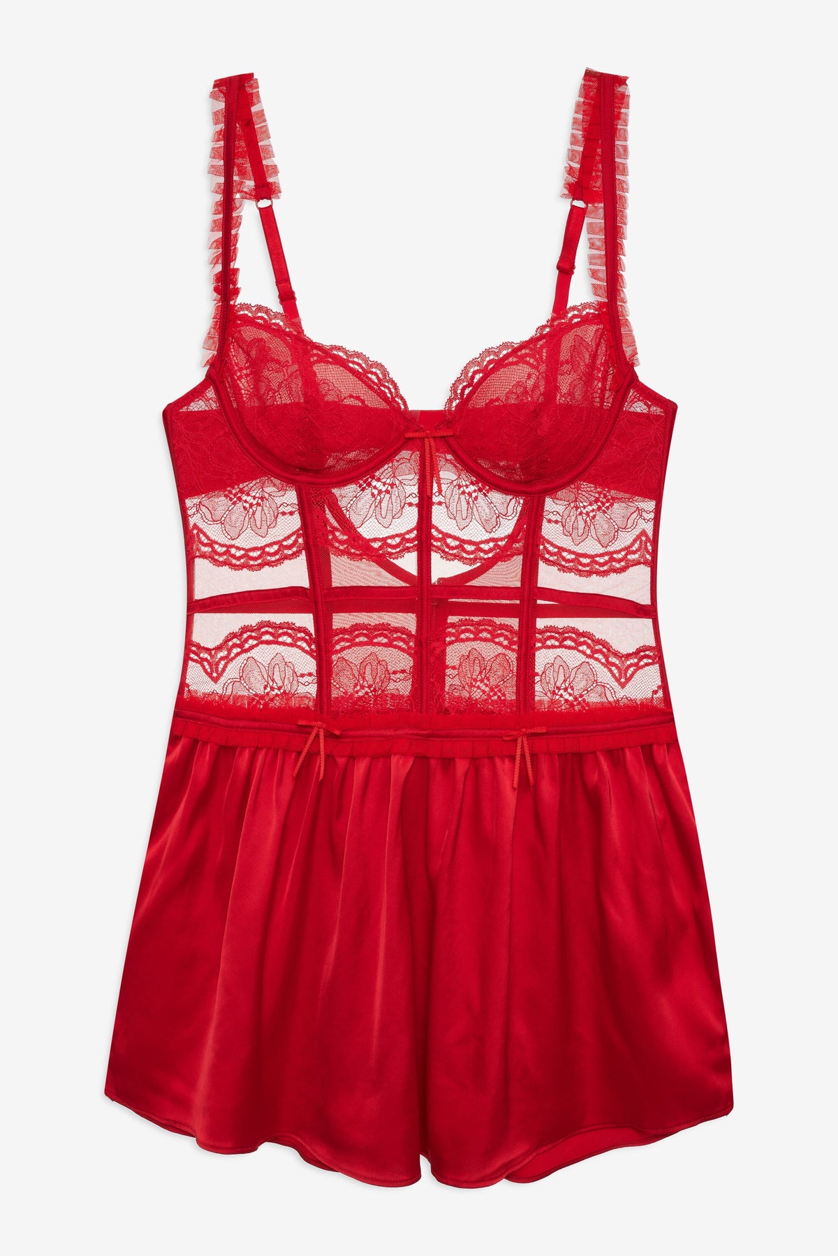 Fiona Lace Slip Dress Red - For Love & Lemons
