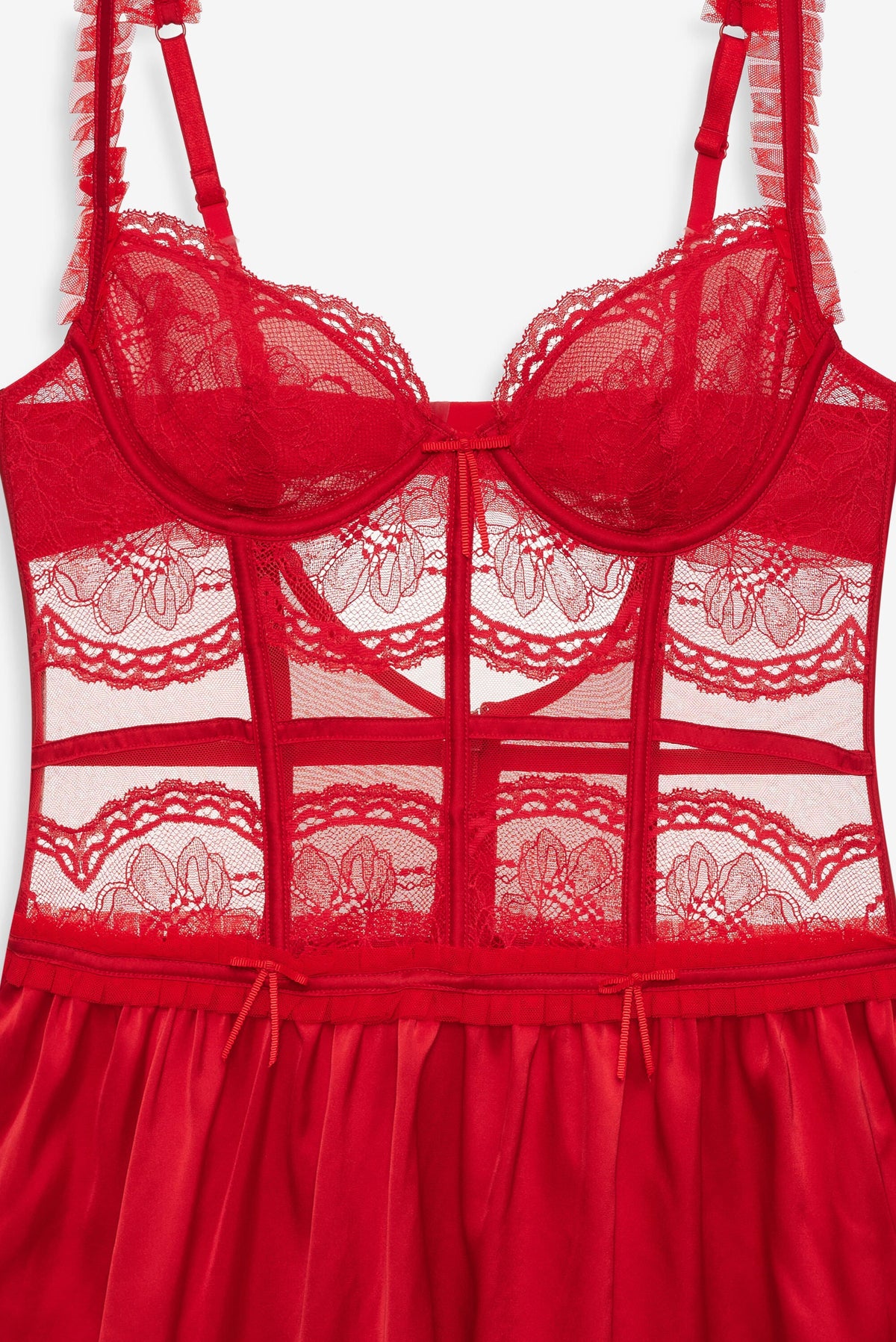 Fiona Lace Slip Dress Red - For Love & Lemons