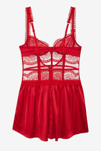 Fiona Lace Slip Dress Red - For Love & Lemons