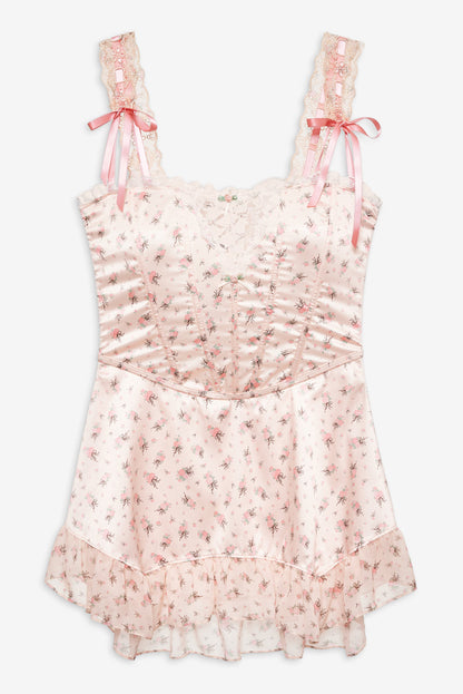 Peaches & Cream Slip Dress Peach - For Love & Lemons