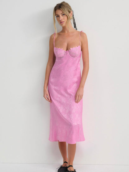 Maye Embroidered Slip Dress Pink - For Love & Lemons