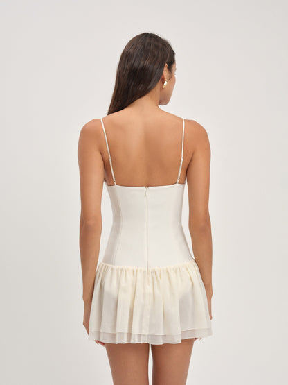 Josie Micro Mini Dress Cream - For Love & Lemons