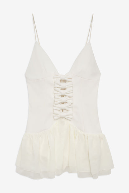 Josie Micro Mini Dress Cream - For Love & Lemons