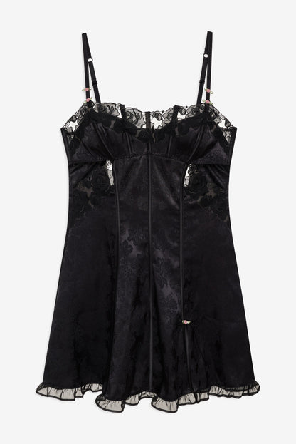 Blissful Blooms Slip Dress Black - For Love & Lemons