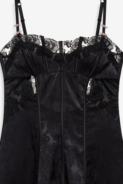 Blissful Blooms Slip Dress Black - For Love & Lemons