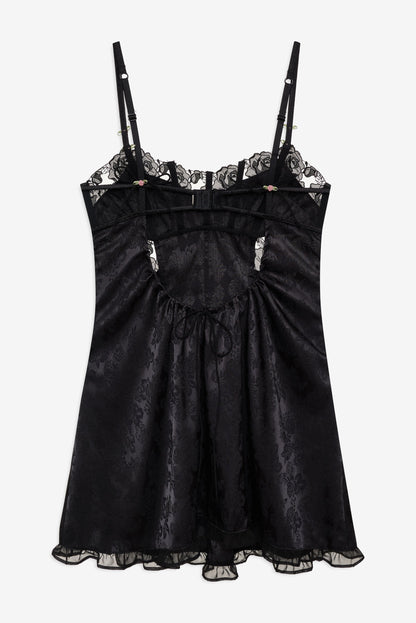 Blissful Blooms Slip Dress Black - For Love & Lemons