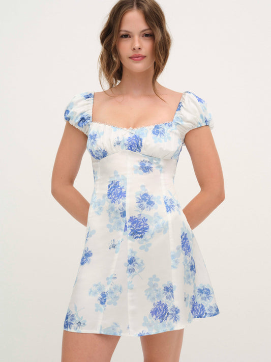 Antonia Mini Dress Blue - For Love & Lemons