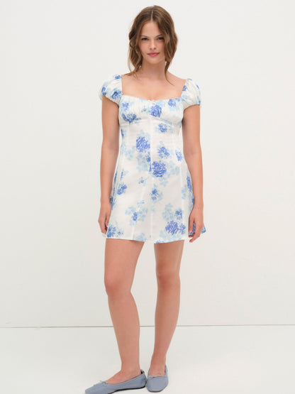 Antonia Mini Dress Blue - For Love & Lemons