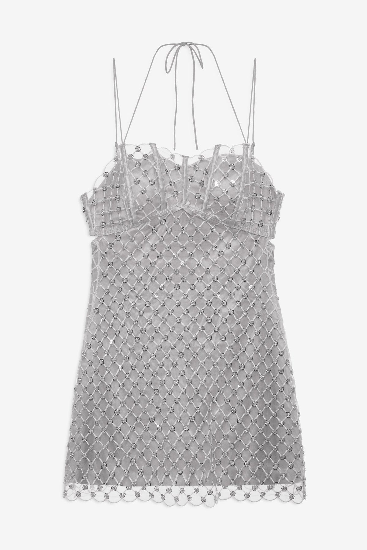 Dazzle Me Slip Dress Silver - For Love & Lemons