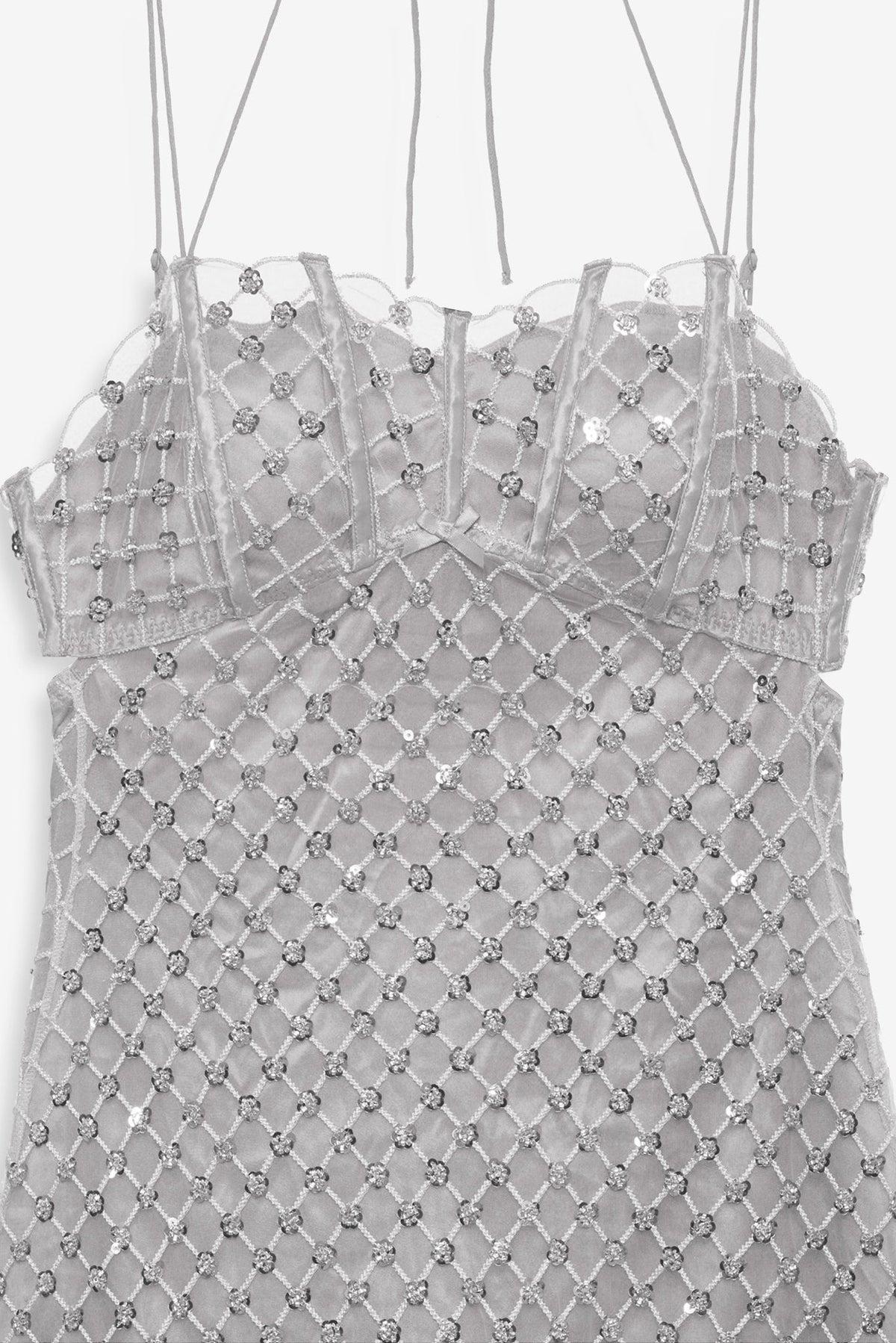 Dazzle Me Slip Dress Silver - For Love & Lemons