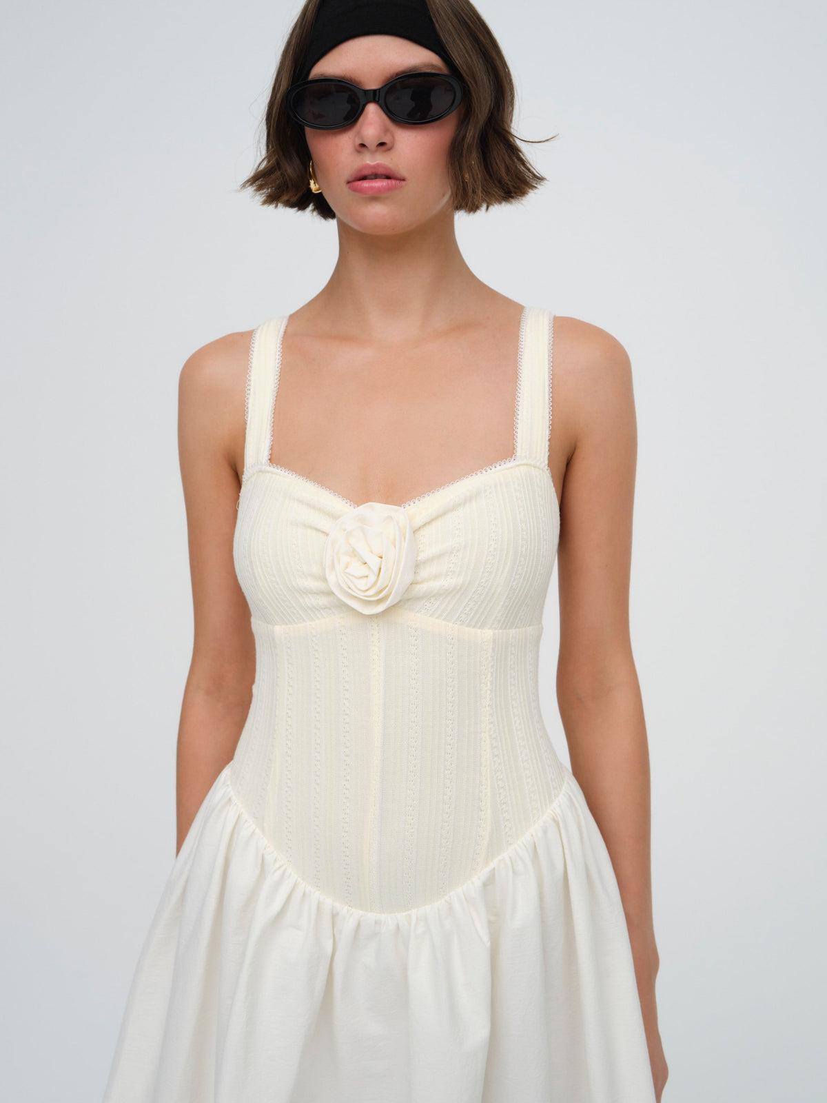 Billie Pointelle Midi Dress Cream - For Love & Lemons