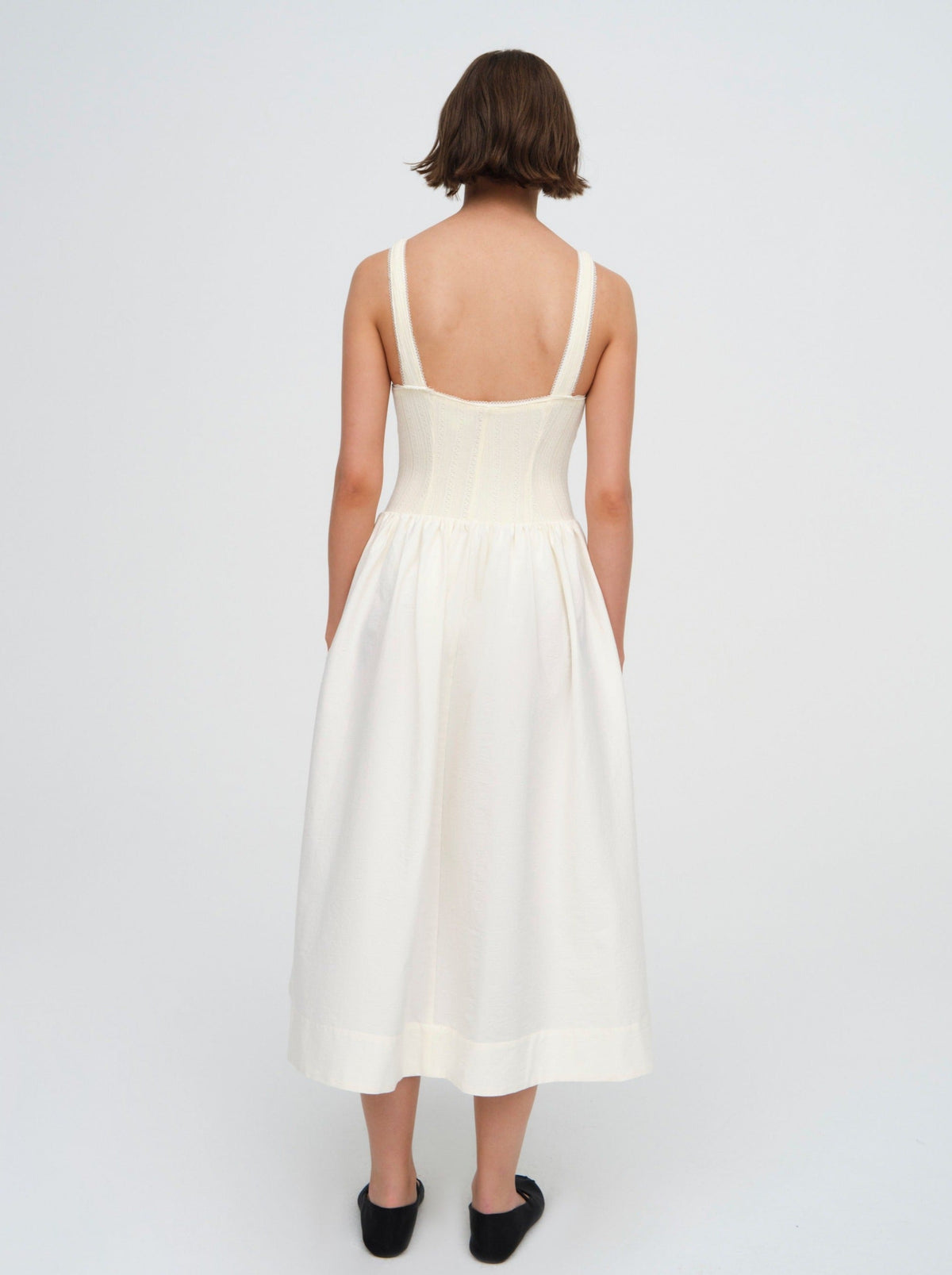 Billie Pointelle Midi Dress Cream - For Love & Lemons