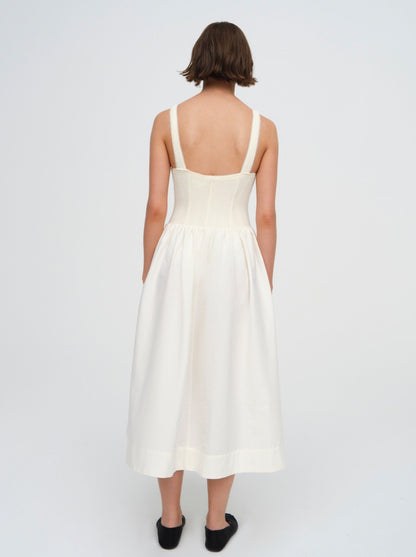 Billie Pointelle Midi Dress Cream - For Love & Lemons