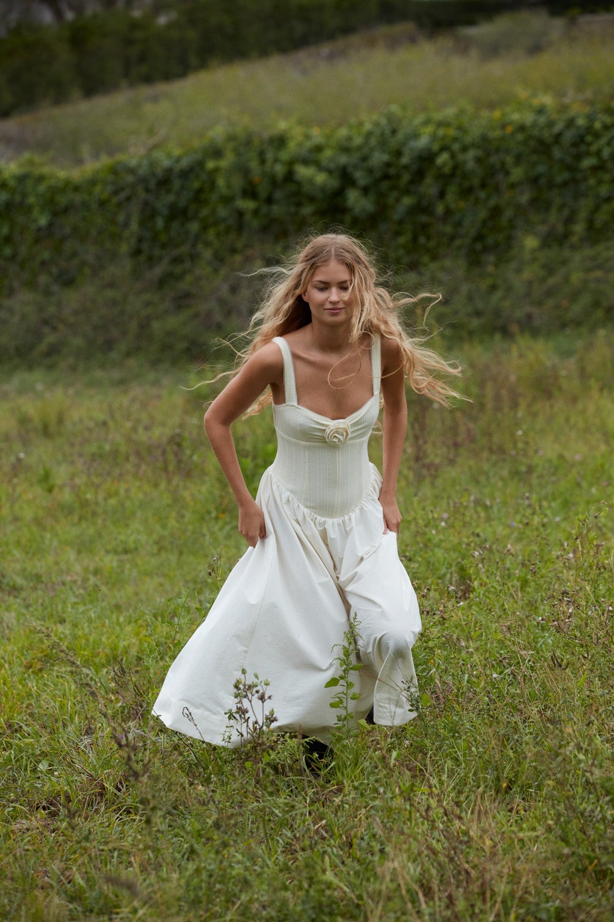 Billie Pointelle Midi Dress Cream - For Love & Lemons