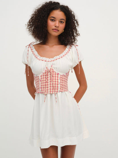 Georgia Corset Slip Dress Red - For Love & Lemons
