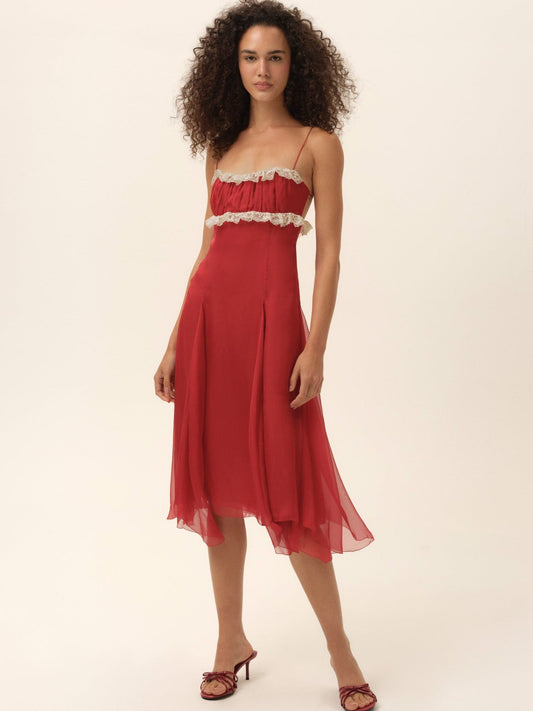 Charlotte Midi Dress Red - For Love & Lemons