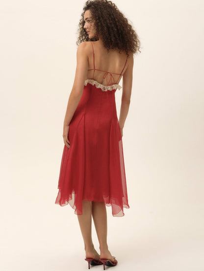 Charlotte Midi Dress Red - For Love & Lemons