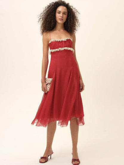 Charlotte Midi Dress Red - For Love & Lemons
