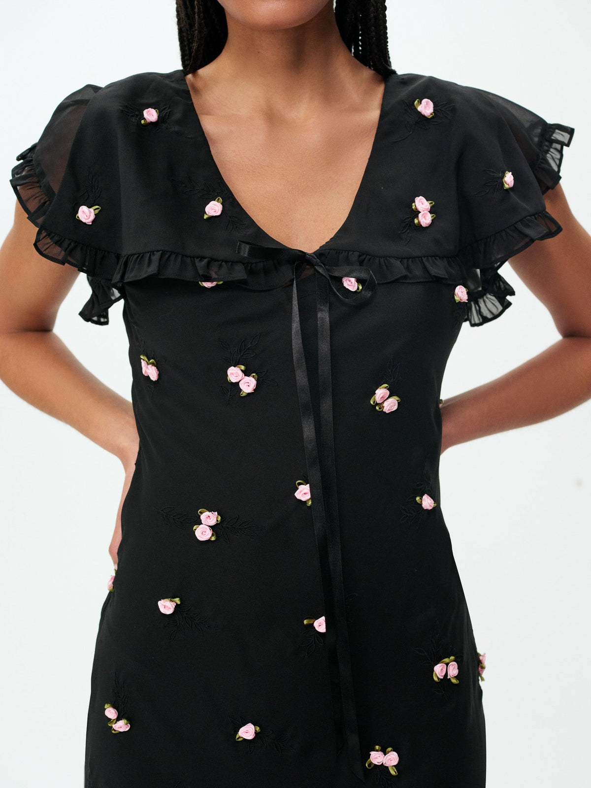 Rose Vine Maxi Dress Black - For Love & Lemons