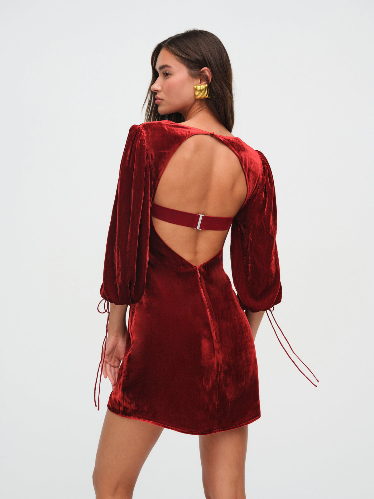 Nadine Velvet Mini Dress Red - For Love & Lemons