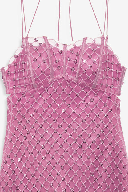 Dazzle Me Slip Dress Pink - For Love & Lemons