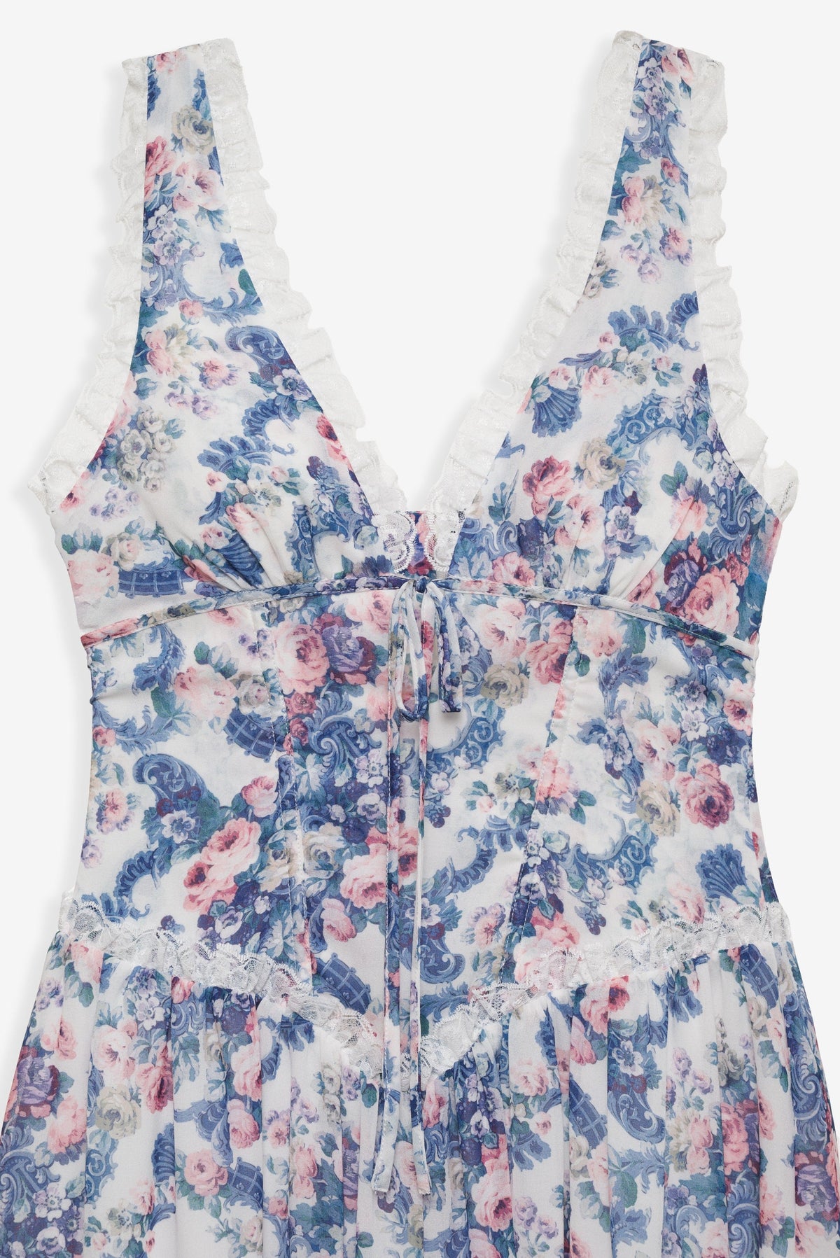 Audrey Floral Maxi Dress Blue - For Love & Lemons