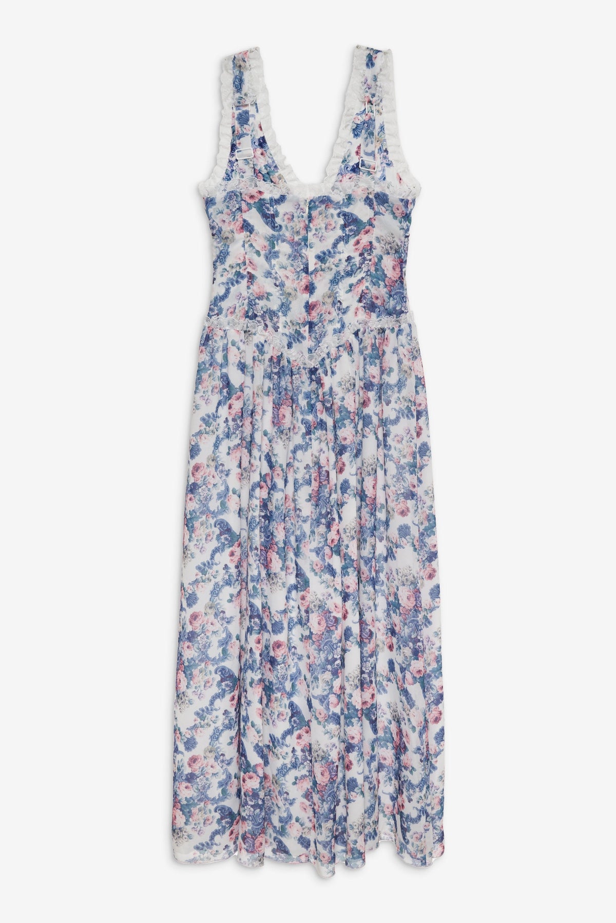 Audrey Floral Maxi Dress Blue - For Love & Lemons