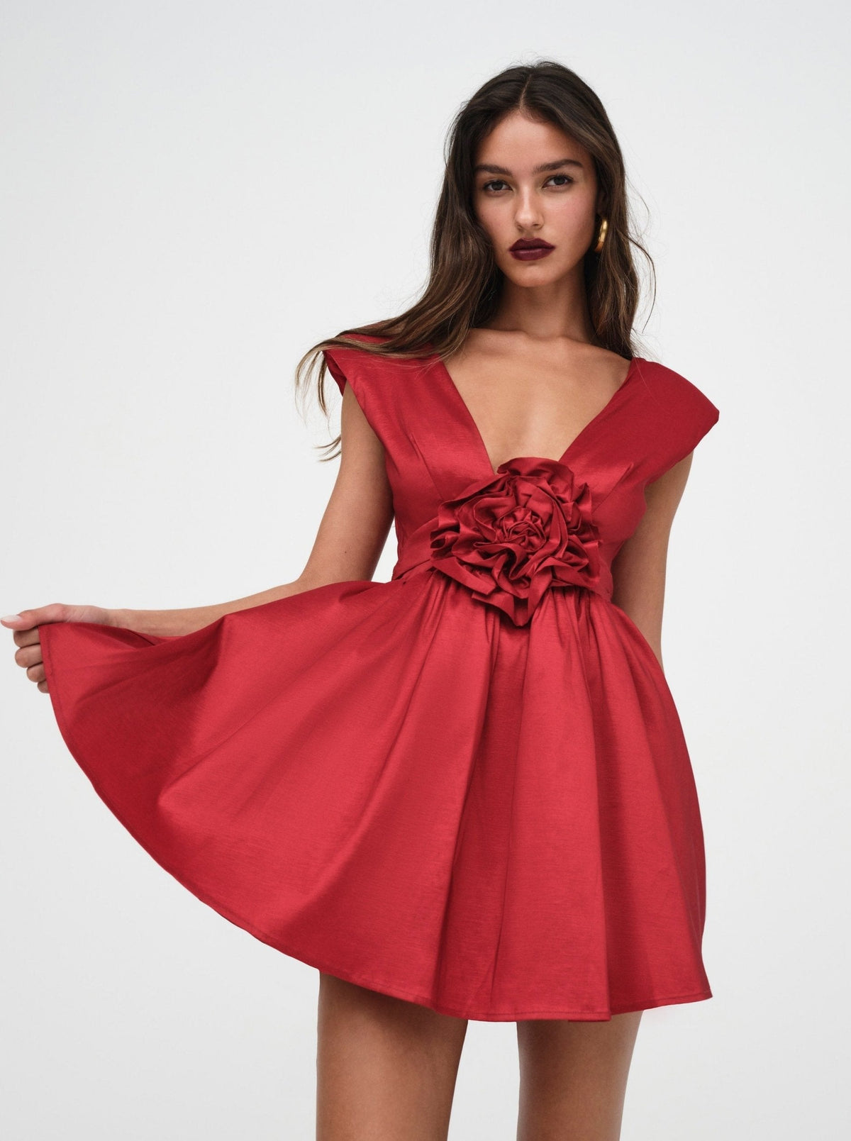 Rose Mini Dress Red - For Love & Lemons
