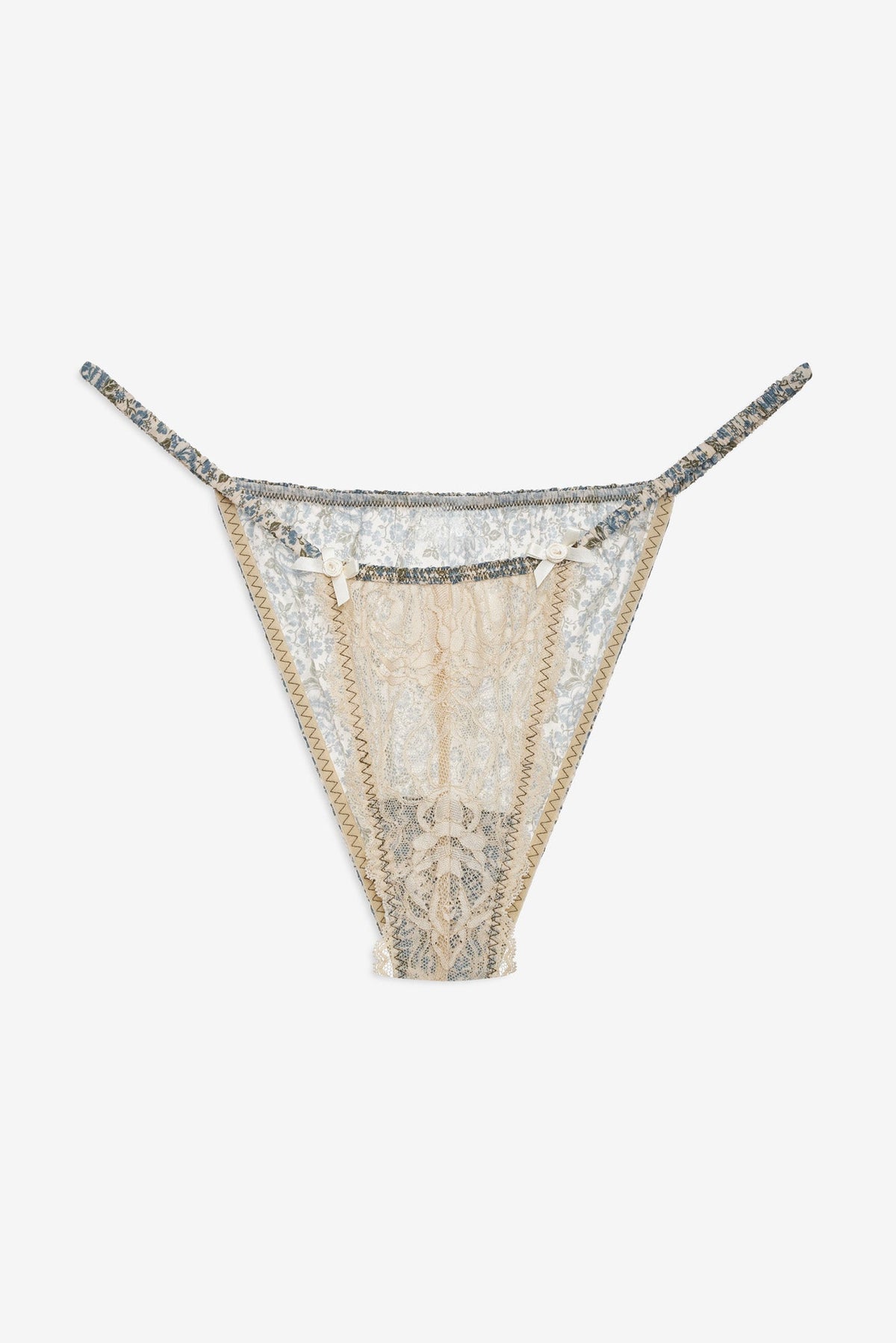 Primrose Posey Lace Panty Dusty Blue - For Love & Lemons