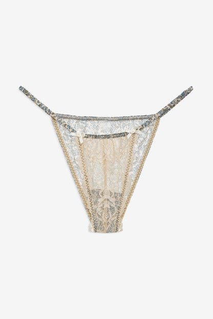 Primrose Posey Lace Panty Dusty Blue - For Love & Lemons