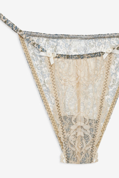 Primrose Posey Lace Panty Dusty Blue - For Love & Lemons