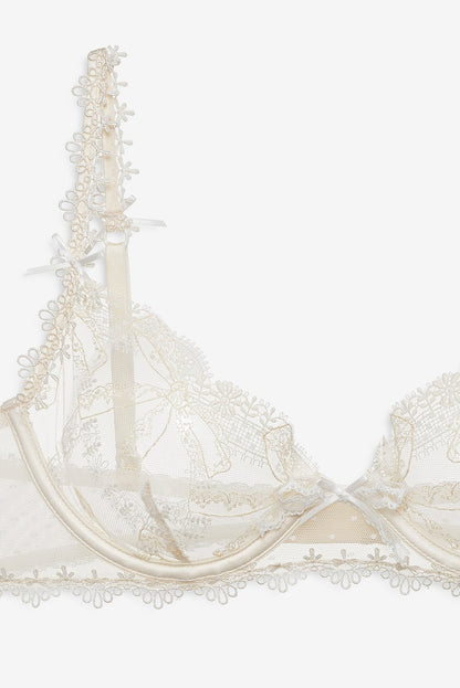 Chantilly Bows Underwire Bra Tan - For Love & Lemons