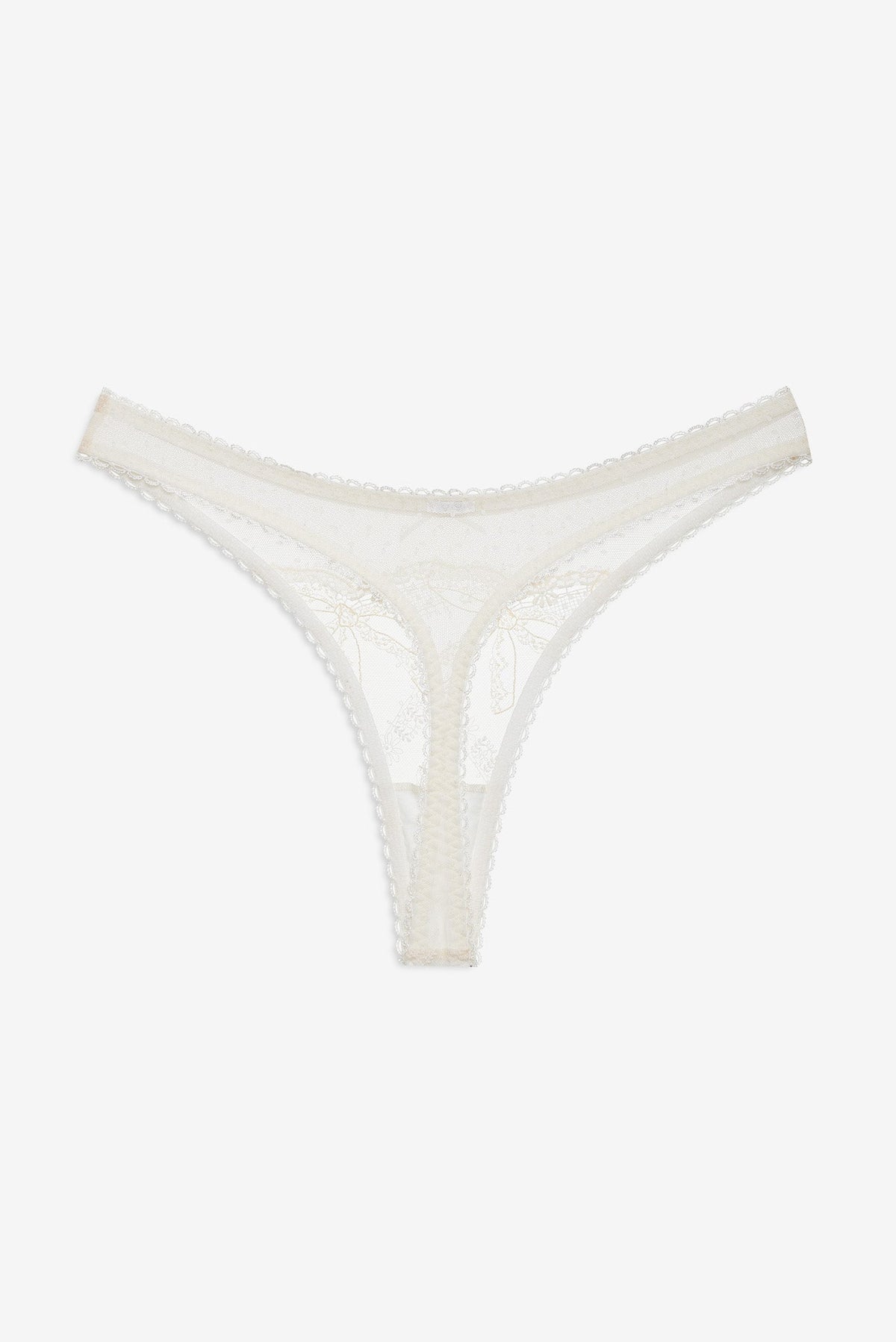 Chantilly Bows Thong Panty Tan - For Love & Lemons