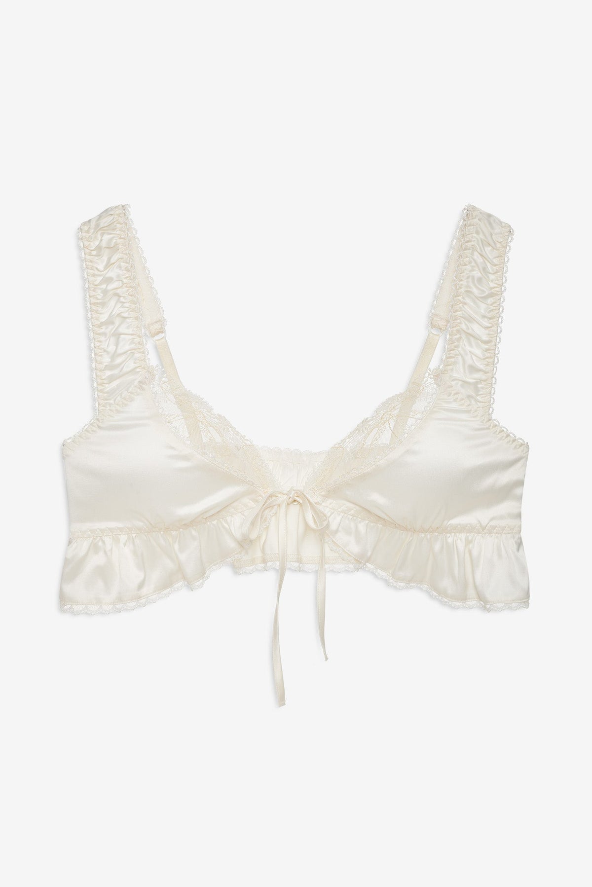 Chantilly Bows Ruffle Bralette Tan - For Love & Lemons