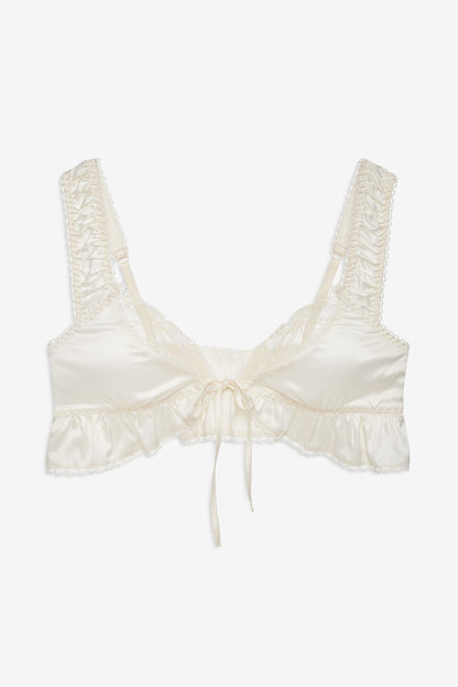 Chantilly Bows Ruffle Bralette Tan - For Love & Lemons