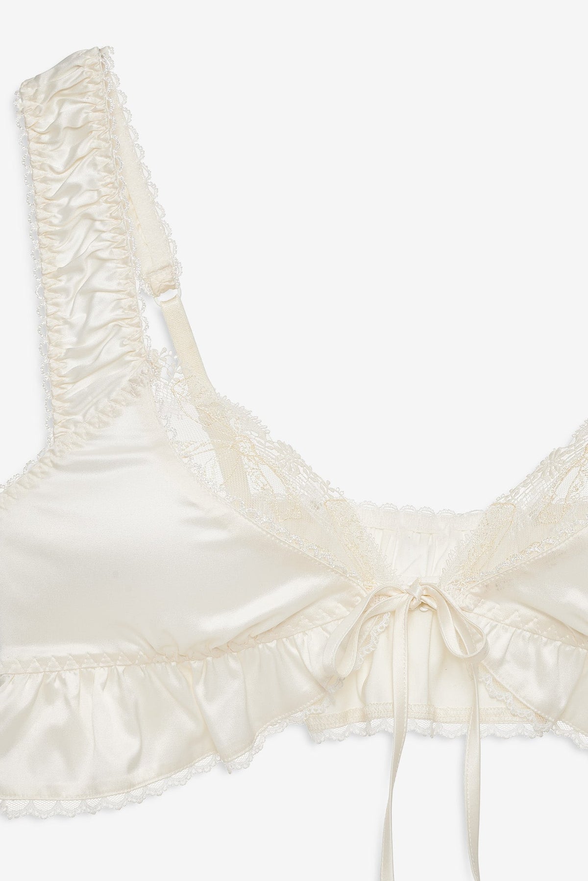 Chantilly Bows Ruffle Bralette Tan - For Love & Lemons